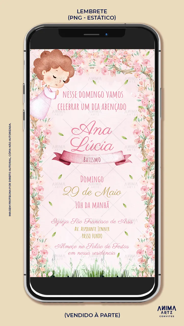 Convite animado Batismo Jardim do Anjinho - Imagem 6