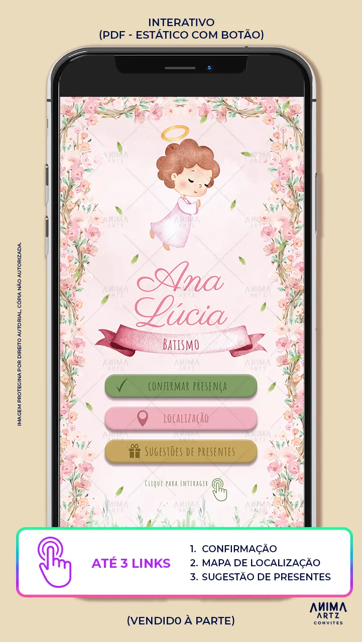 Convite animado Batismo Jardim do Anjinho - Imagem 5