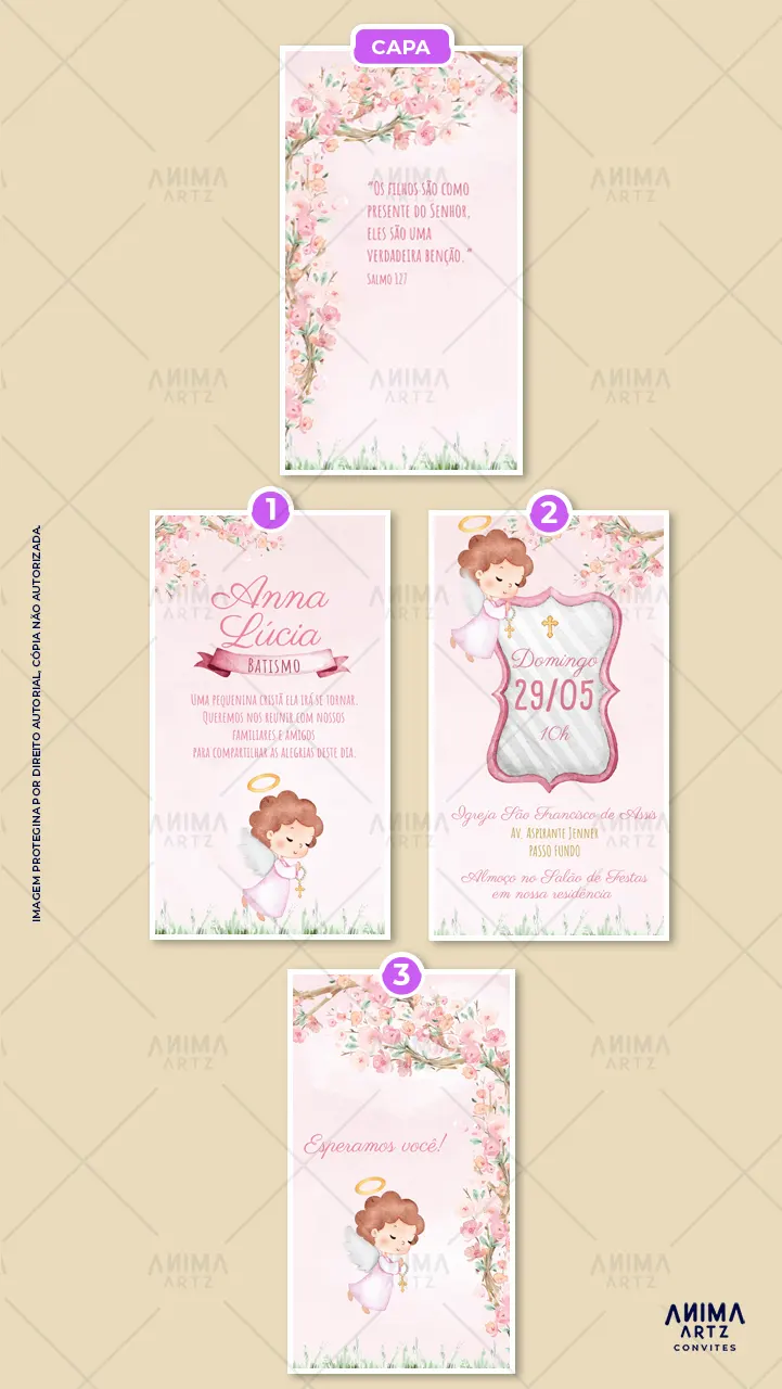 Convite animado Batismo Jardim do Anjinho - Imagem 2